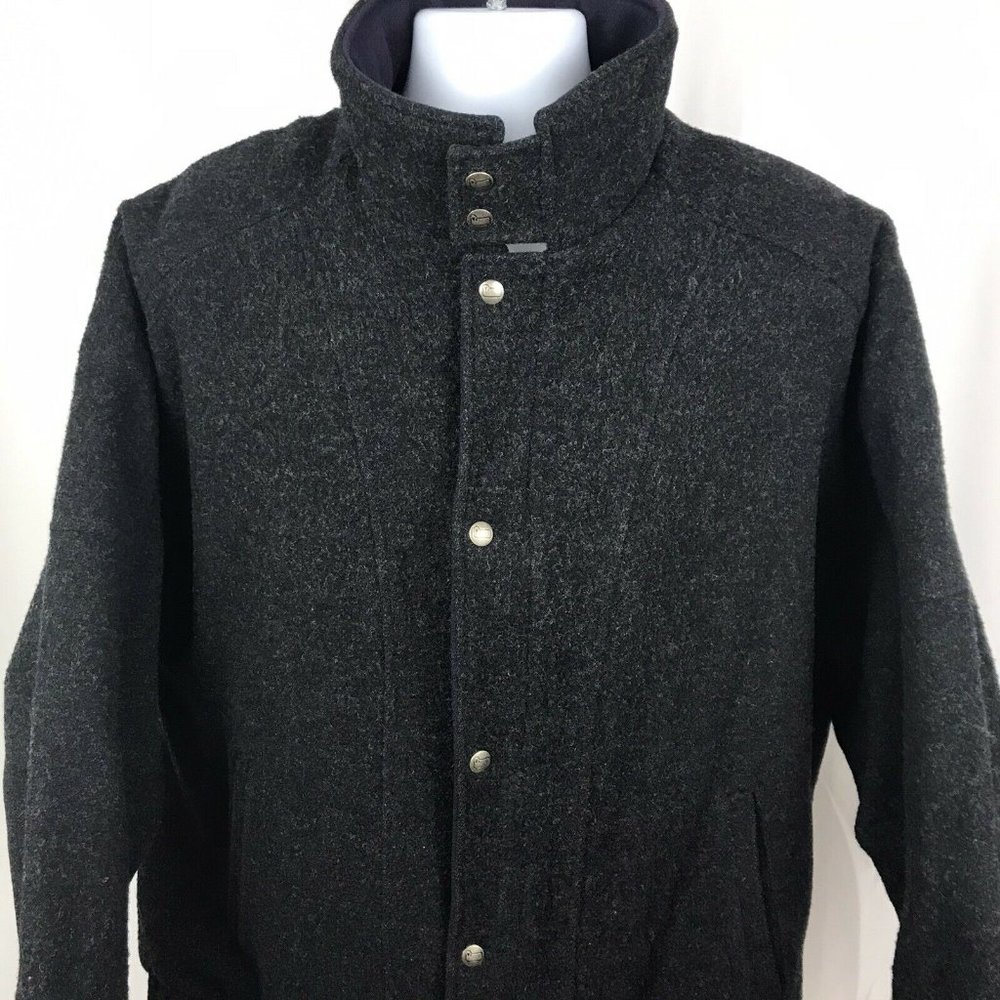 Vintage Woolrich Mens Sherpa Lined Wool Coat Gray